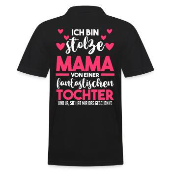 Muttertag Mutter Tochter Mama - Männer Poloshirt - Schwarz - Hinten - Kai (181cm)