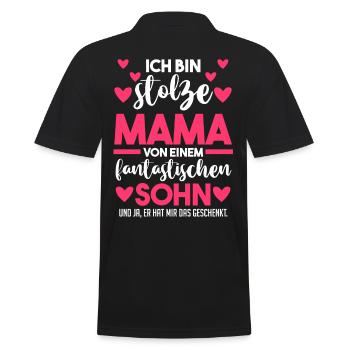 Muttertag Mutter Sohn Mama - Männer Poloshirt - Schwarz - Hinten - Kai (181cm)