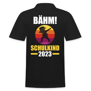 Schulkind 2023 Schulbeginn Einschulung - Männer Poloshirt - Schwarz - Hinten - Kai (181cm)