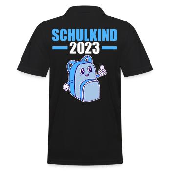 Schulkind 2023 Schulbeginn Einschulung - Männer Poloshirt - Schwarz - Hinten - Kai (181cm)
