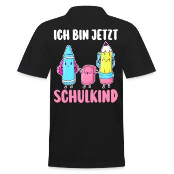 Schulkind Schulbeginn Erste Klasse Einschulung - Männer Poloshirt - Schwarz - Hinten - Kai (181cm)