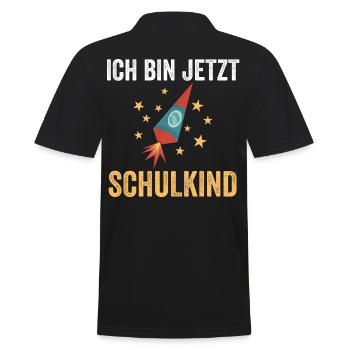 Schulkind Schulbeginn Erste Klasse Rakete Einschul - Männer Poloshirt - Schwarz - Hinten - Kai (181cm)