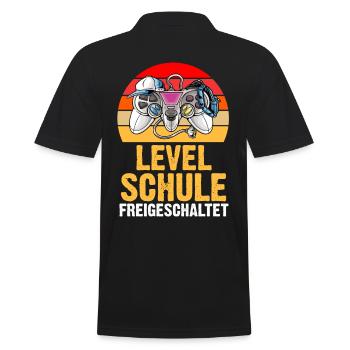 Schulkind Gamer Schulbeginn Erste Klasse Einschulu - Männer Poloshirt - Schwarz - Hinten - Kai (181cm)