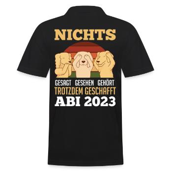 Abiturienten Abschluss 2023 Hunde Abitur - Männer Poloshirt - Schwarz - Hinten - Kai (181cm)