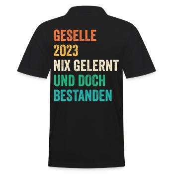 Handwerker Gesellenprüfung 2023 Gesellenbrief Ges - Männer Poloshirt - Schwarz - Hinten - Kai (181cm)