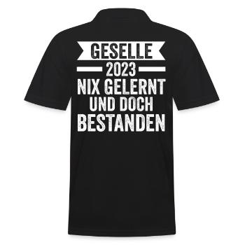 Handwerker Gesellenprüfung 2023 Gesellenbrief Ges - Männer Poloshirt - Schwarz - Hinten - Kai (181cm)