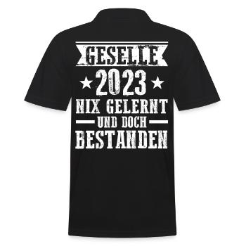 Handwerker Gesellenprüfung 2023 Gesellenbrief Ges - Männer Poloshirt - Schwarz - Hinten - Kai (181cm)