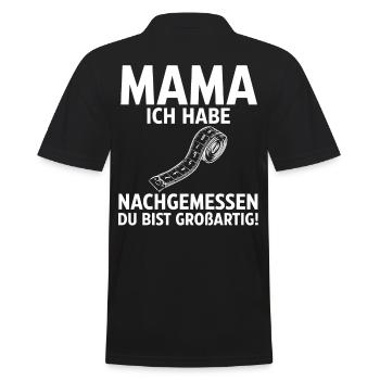Mutter Muttertag Mama - Männer Poloshirt - Schwarz - Hinten - Kai (181cm)