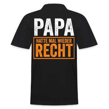 Vater Vatertag Papa - Männer Poloshirt - Schwarz - Hinten - Kai (181cm)