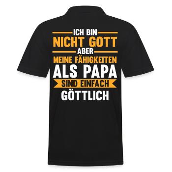Vater Vatertag Papa - Männer Poloshirt - Schwarz - Hinten - Kai (181cm)