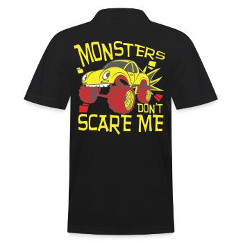 Monsters Dont Scare Me - Männer Poloshirt - Schwarz - Hinten - Kai (181cm)