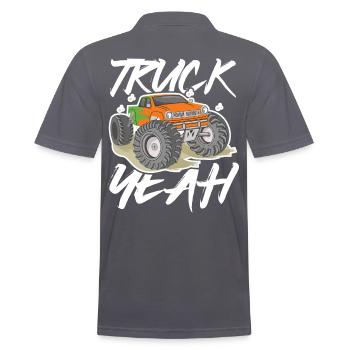Truck Yeah - Männer Poloshirt - Anthrazit - Hinten - Nico (186cm)
