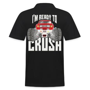 Im Ready To Crush - Männer Poloshirt - Schwarz - Hinten - Kai (181cm)