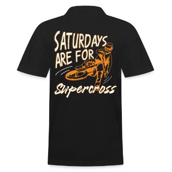 Saturdays For Supercross - Männer Poloshirt - Schwarz - Hinten - Kai (181cm)
