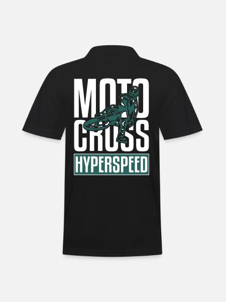 Motocross Hyperspeed - Männer Poloshirt - Schwarz