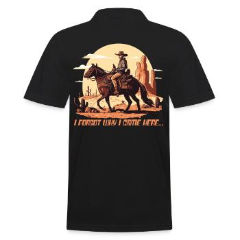 Cowboy en plein air Équitation western - Polo Homme - noir - Dos - Kai (181cm)