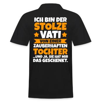 Vater Tochter Vatertag Papa - Männer Poloshirt - Schwarz - Hinten - Kai (181cm)