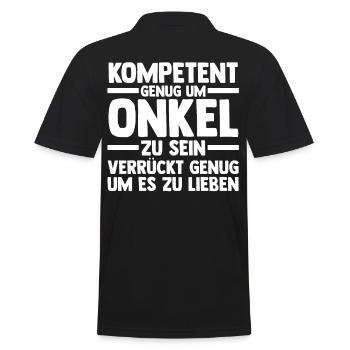 Patenonkel Onkel - Männer Poloshirt - Schwarz - Hinten - Kai (181cm)