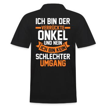 Patenonkel Onkel - Männer Poloshirt - Schwarz - Hinten - Kai (181cm)