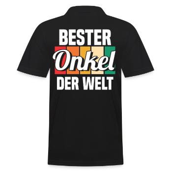Patenonkel Bester Onkel Der Welt - Männer Poloshirt - Schwarz - Hinten - Kai (181cm)