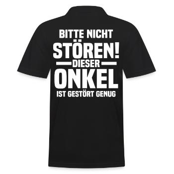Patenonkel Onkel - Männer Poloshirt - Schwarz - Hinten - Kai (181cm)