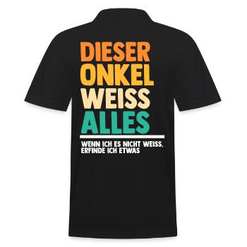 Patenonkel Onkel - Männer Poloshirt - Schwarz - Hinten - Kai (181cm)