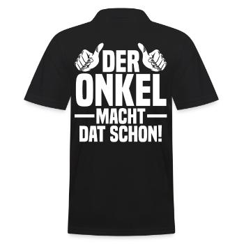 Patenonkel Onkel - Männer Poloshirt - Schwarz - Hinten - Kai (181cm)