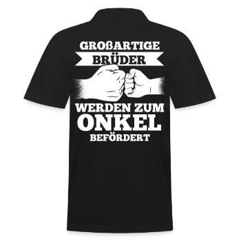 Patenonkel Bruder Onkel - Männer Poloshirt - Schwarz - Hinten - Kai (181cm)