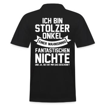 Patenonkel Nichte Onkel - Männer Poloshirt - Schwarz - Hinten - Kai (181cm)