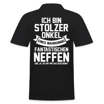 Patenonkel Neffe Onkel - Männer Poloshirt - Schwarz - Hinten - Kai (181cm)