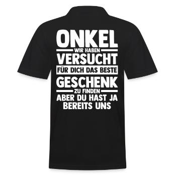 Patenonkel Onkel - Männer Poloshirt - Schwarz - Hinten - Kai (181cm)