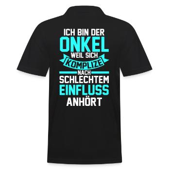 Patenonkel Onkel - Männer Poloshirt - Schwarz - Hinten - Kai (181cm)
