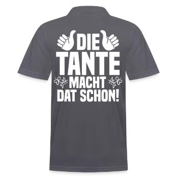 Patentante Tante - Männer Poloshirt - Anthrazit - Hinten - Nico (186cm)