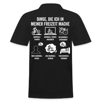Mountainbike Fahrrad Downhill - Männer Poloshirt - Schwarz - Hinten - Kai (181cm)
