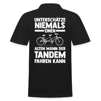 Fahrrad Radfahrer Tandem - Männer Poloshirt - Schwarz - Hinten - Kai (181cm)