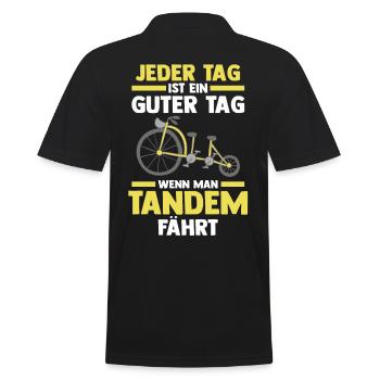 Fahrrad Radfahrer Tandem - Männer Poloshirt - Schwarz - Hinten - Kai (181cm)