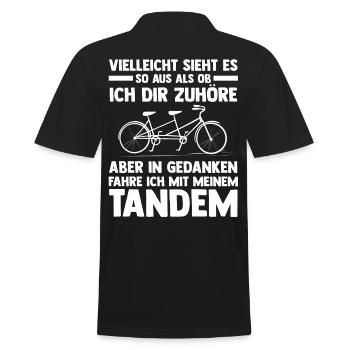 Fahrrad Radfahrer Tandem - Männer Poloshirt - Schwarz - Hinten - Kai (181cm)