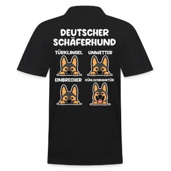 Hund Schäferhund - Männer Poloshirt - Schwarz - Hinten - Kai (181cm)