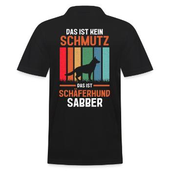 Hund Schäferhund - Männer Poloshirt - Schwarz - Hinten - Kai (181cm)