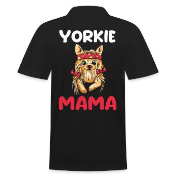 Dog Yorkie Mom - Men's Polo Shirt - black - Back - Kai (181cm)