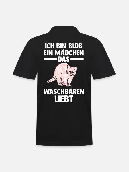 Tiermotiv Waschbär - Männer Poloshirt - Schwarz