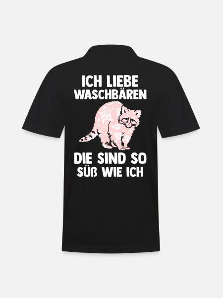 Tiermotiv Waschbär - Männer Poloshirt - Schwarz