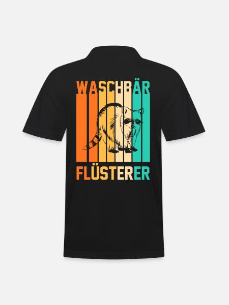 Tiermotiv Waschbär - Männer Poloshirt - Schwarz