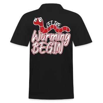 Let The Worming Begin - Männer Poloshirt - Schwarz - Hinten - Kai (181cm)