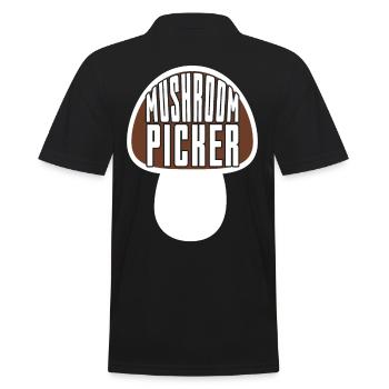 Mushroom Picker - Männer Poloshirt - Schwarz - Hinten - Kai (181cm)