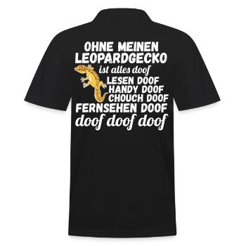 Eidechse Terrarium Reptilien Leopardgecko - Männer Poloshirt - Schwarz - Hinten - Kai (181cm)