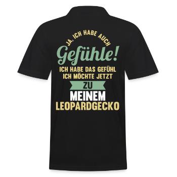 Eidechse Terrarium Reptilien Leopardgecko - Männer Poloshirt - Schwarz - Hinten - Kai (181cm)