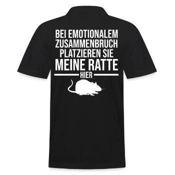 Nagetier Ratte Ratten - Männer Poloshirt - Schwarz - Hinten - Kai (181cm)