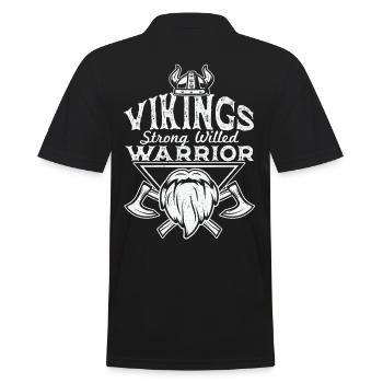 Strong Willed Vikings Warrior - Männer Poloshirt - Schwarz - Hinten - Kai (181cm)