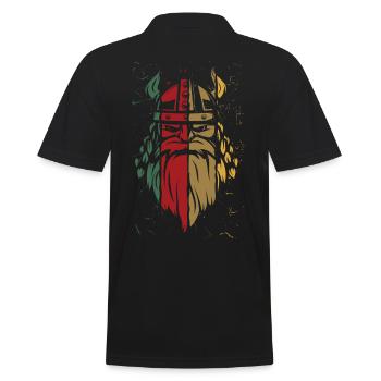 Vintage Viking - Männer Poloshirt - Schwarz - Hinten - Kai (181cm)